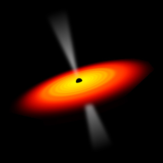 Image of a black hole with acceleration disk