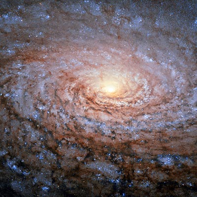 Hubble image of spiral galaxy M63 the Sunflower Galaxy