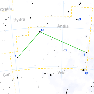 Antlia constellation map
