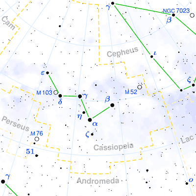 Cassiopeia constellation map