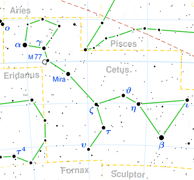 Cetus constellation map