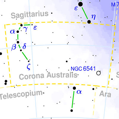 Corona Australis constellation map