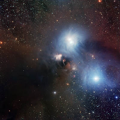 Image of stars and dust in the Corona Australis Nebula