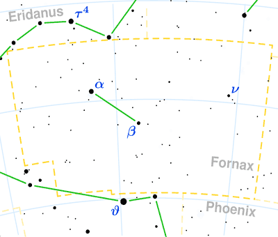 Fornax constellation map