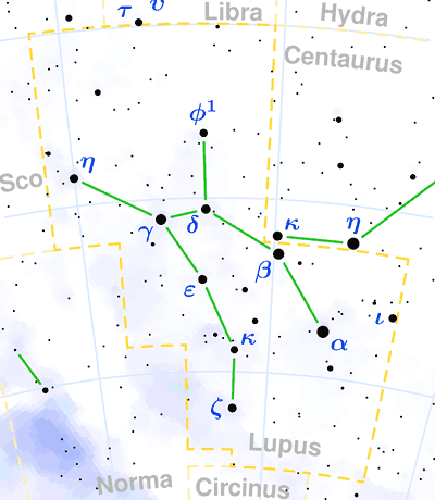 Lupus constellation map