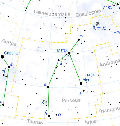 Perseus constellation map