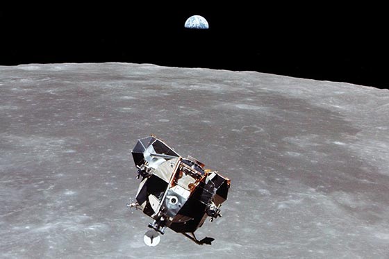 Apollo 11 Lunar Module in Orbit Around the Moon