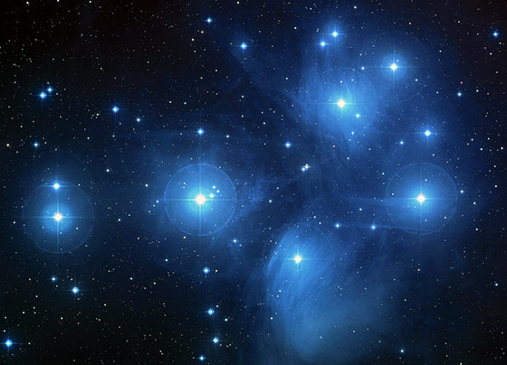 Hubble Telescope Image of the Pleiades Star Cluster