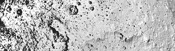 Cassini spacecraft close-up image of Iapetus showing its diverse surface features