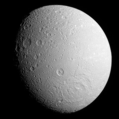Cassini mosaic image of Dione showing varied features 
