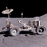 Image of the Apollo 15 Moon rover at the landing site