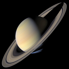 Cassini image showing planet's shadow on the rings