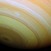 Cassini false color image of Saturn cloud formations