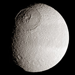 Cassini image Tethys showing the Odysseus impact basin