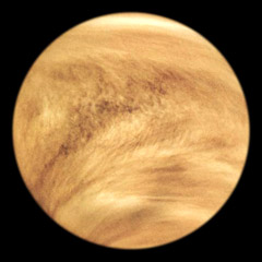 Mariner 10 photo of Venus showing the planet's dense clouds