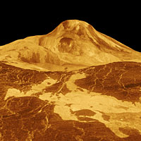3D perspective view of Venus showing Maat Mons