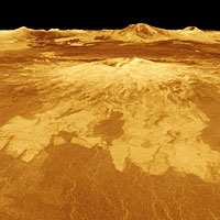 3D perspective view of Venus showing Sapas Mons